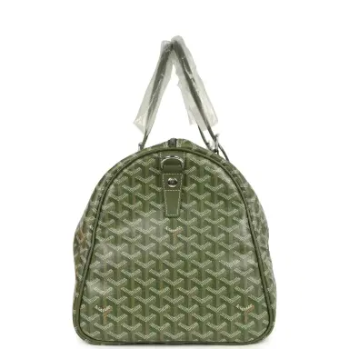 goyard Goyard Boston 50 Bag Khaki Goyardine Canvas & Cervon Calfskin Palladium Hardware | Thumbnail 3 goyard Goyard Boston 50 Bag Khaki Goyardine Canvas & Cervon Calfskin Palladium Hardware | Thumbnail 3