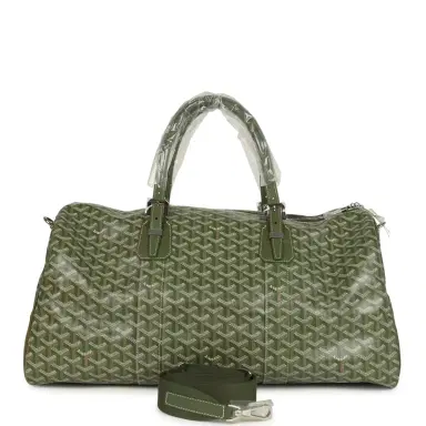 goyard Goyard Boston 50 Bag Khaki Goyardine Canvas & Cervon Calfskin Palladium Hardware | Thumbnail 4 goyard Goyard Boston 50 Bag Khaki Goyardine Canvas & Cervon Calfskin Palladium Hardware | Thumbnail 4