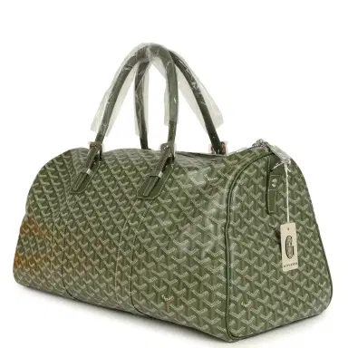 goyard Goyard Boston 50 Bag Khaki Goyardine Canvas & Cervon Calfskin Palladium Hardware | Thumbnail 5 goyard Goyard Boston 50 Bag Khaki Goyardine Canvas & Cervon Calfskin Palladium Hardware | Thumbnail 5