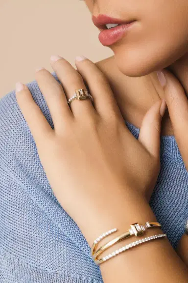 YEPREM Diamond Baguette Center Ring | Thumbnail 2