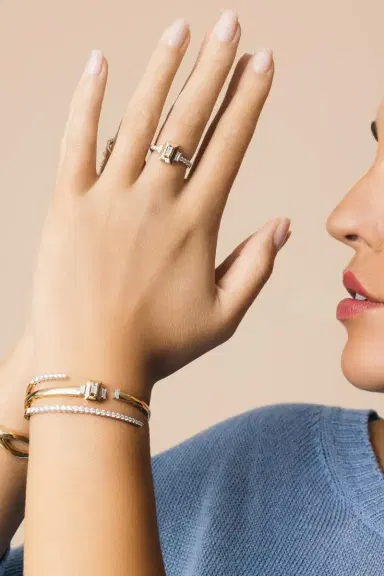 YEPREM Diamond Baguette Center Ring | Thumbnail 4
