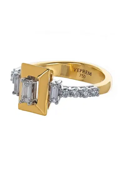 YEPREM Diamond Baguette Center Ring | Thumbnail 5