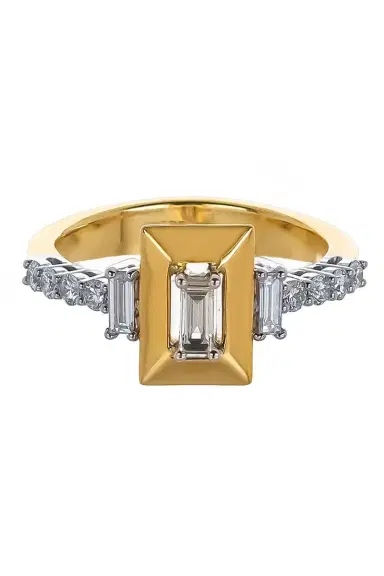 YEPREM Diamond Baguette Center Ring | Thumbnail 1