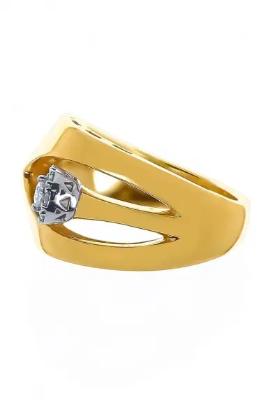 YEPREM Diamond Floating Wide Band Ring | Thumbnail 5