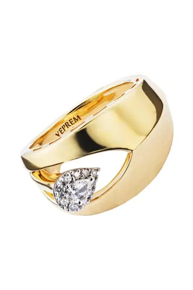 YEPREM Diamond Floating Wide Band Ring | Thumbnail 1