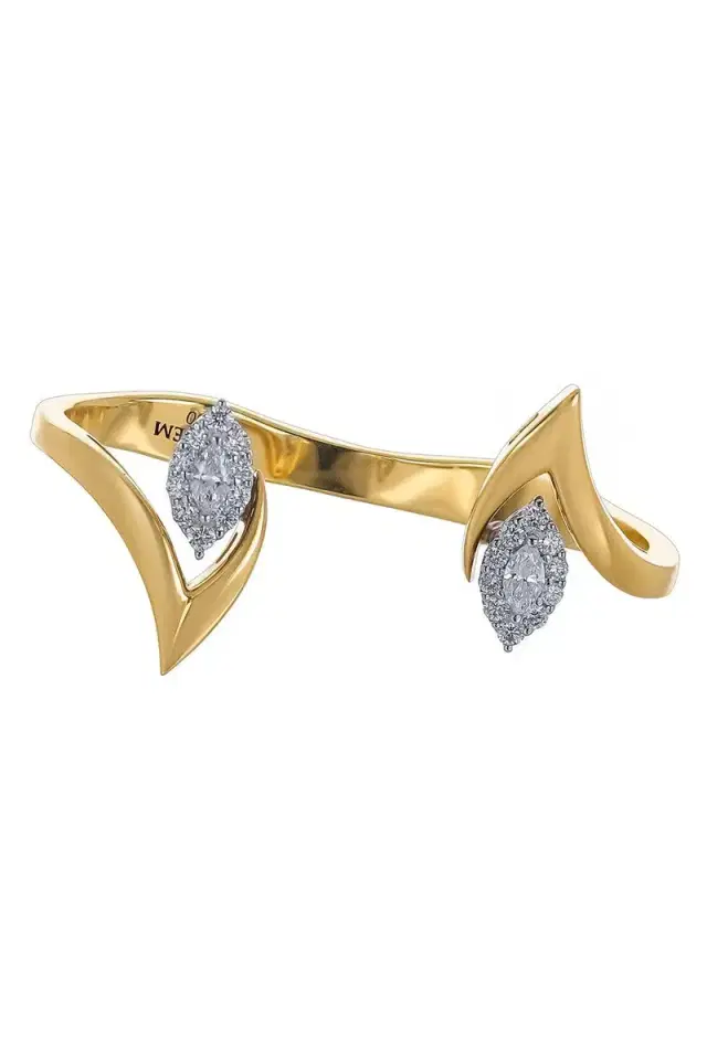 YEPREM Diamond Marquise Double Finger Ring