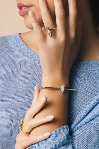 YEPREM Diamond Marquise Pointed Ring | Thumbnail 2