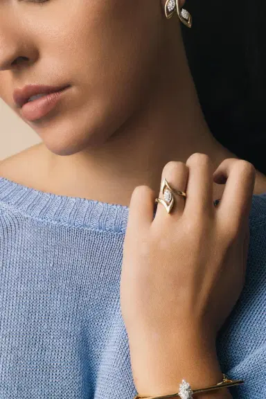 YEPREM Diamond Marquise Pointed Ring | Thumbnail 3