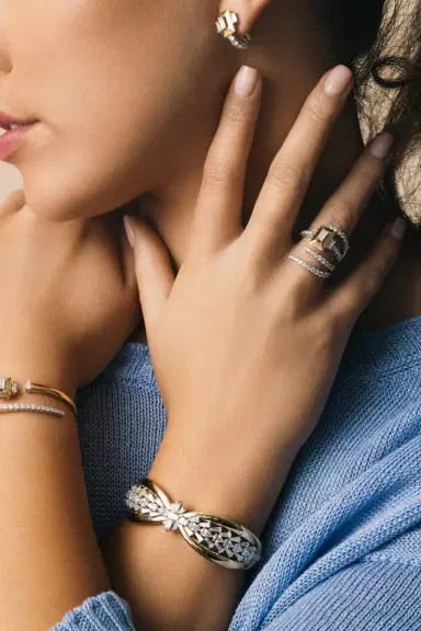 YEPREM Diamond Three Open Band Ring | Thumbnail 2