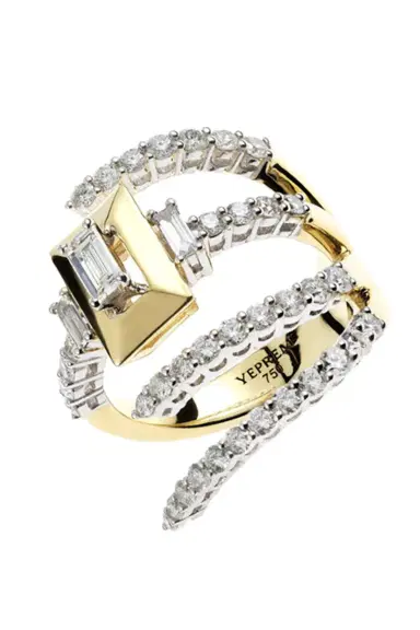 YEPREM Diamond Three Open Band Ring | Thumbnail 1