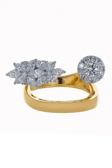 YEPREM Diamond Two Sided Open Ring | Thumbnail 5