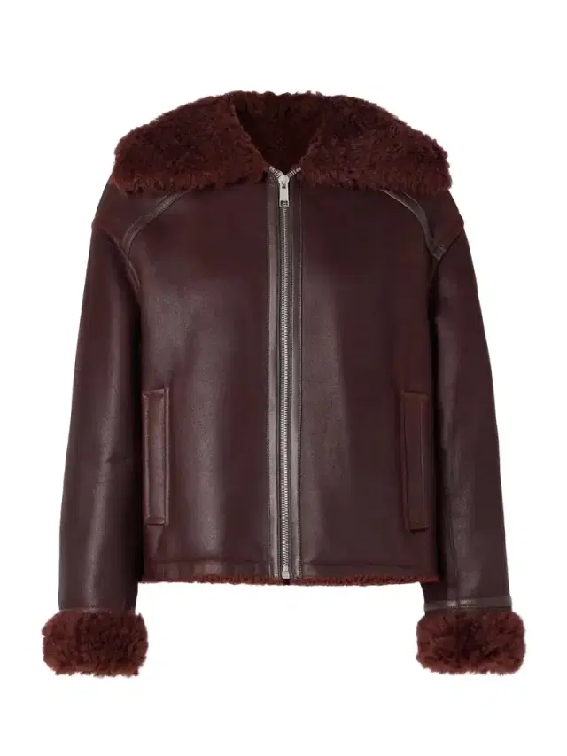 Shearling-trimmed Leather Jacket