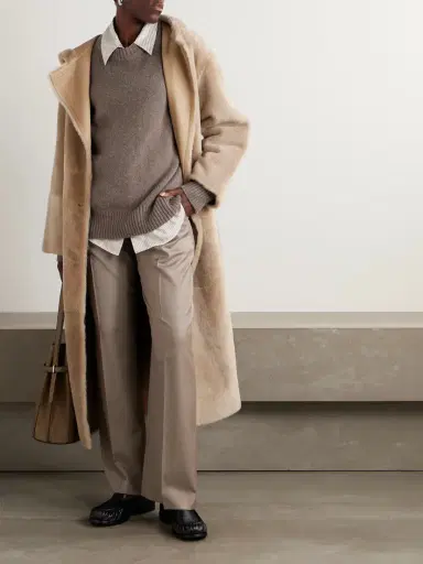 Yves Salomon Hooded Belted Shearling Coat | Thumbnail 2