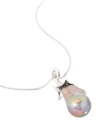 Loewe Aubergine Silver And Pearl Necklace | Thumbnail 1 Loewe Aubergine Silver And Pearl Necklace | Thumbnail 1