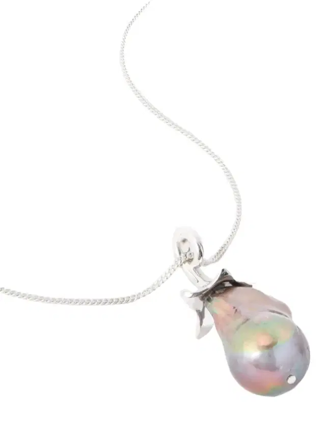 Aubergine Silver And Pearl Necklace