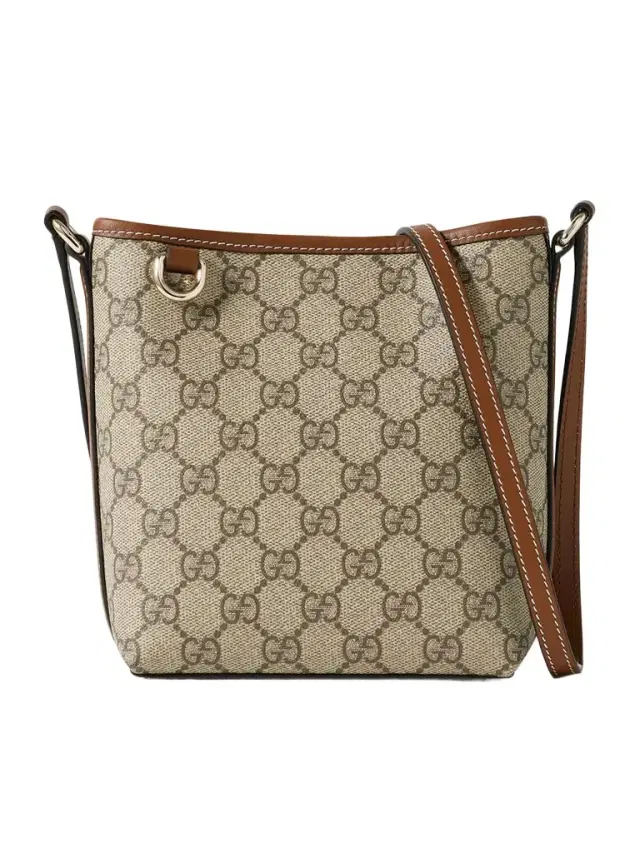 Gg Emblem Mini Leather-trimmed Printed Coated-canvas Shoulder Bag
