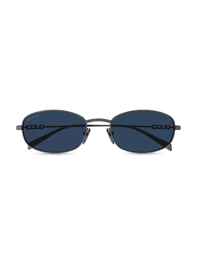 Gucci Men's Block 54MM Oval Sunglasses - Ruthenium | Thumbnail 2 Gucci Men's Block 54MM Oval Sunglasses - Ruthenium | Thumbnail 2