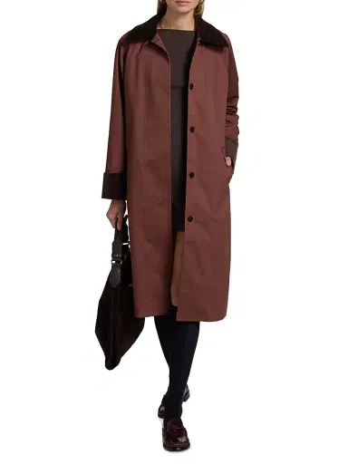 Rails Women's Levy Corduroy-Trimmed Long Coat - Raisin | Thumbnail 3 Rails Women's Levy Corduroy-Trimmed Long Coat - Raisin | Thumbnail 3