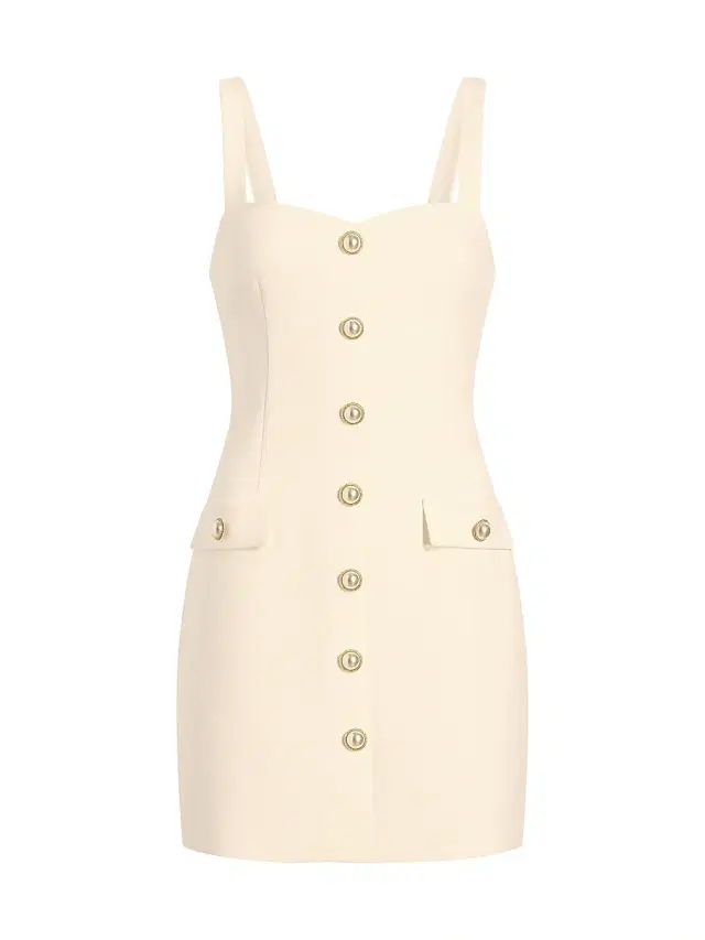 Women's Brooks Pearl Button Minidress - White