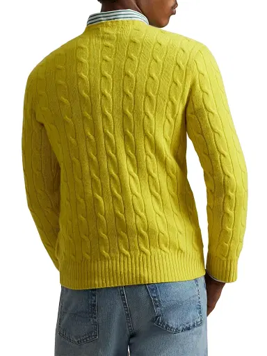 Polo Ralph Lauren Men's Cashmere Cable-Knit Sweater - Sunfish Yellow - Size XXL | Thumbnail 4