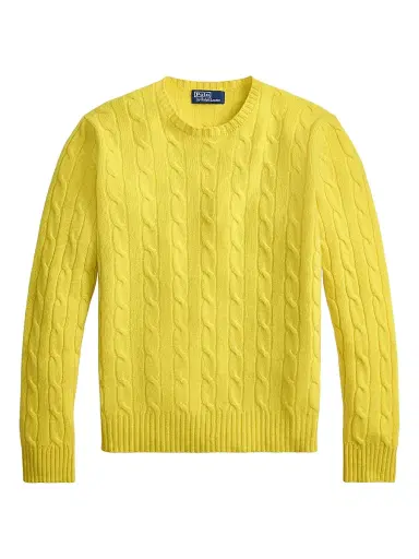 Polo Ralph Lauren Men's Cashmere Cable-Knit Sweater - Sunfish Yellow - Size XXL | Thumbnail 1