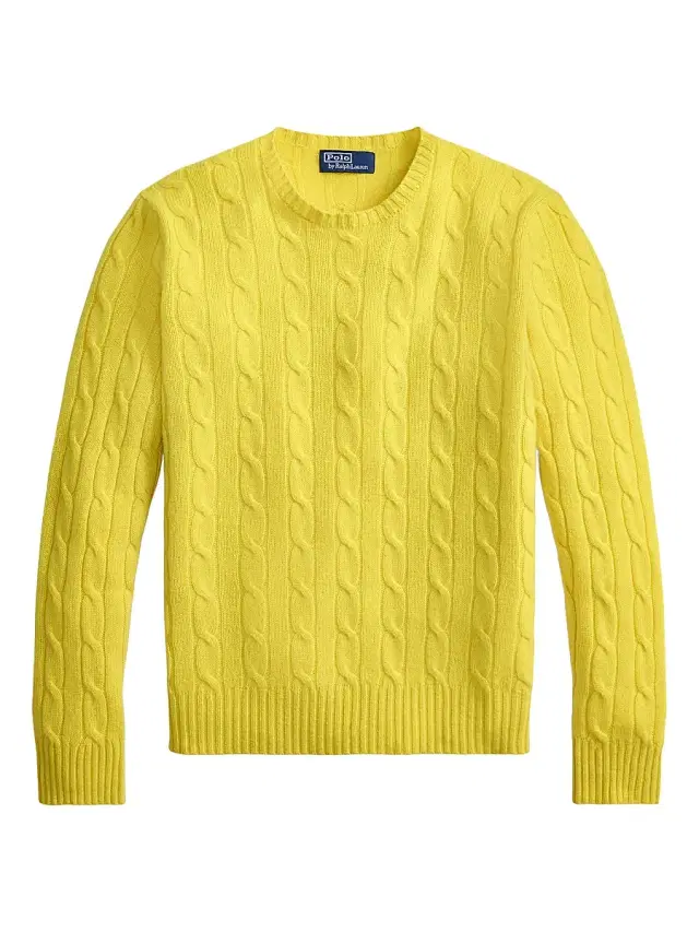 Polo Ralph Lauren Men's Cashmere Cable-Knit Sweater - Sunfish Yellow