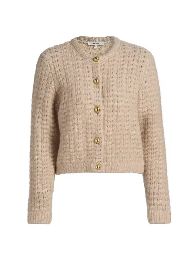 FRAME Women's The Plush Alpaca-Blend Cardigan - Mauve