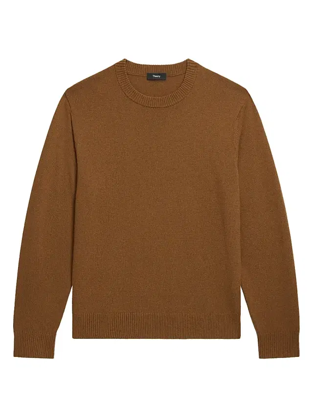 Theory Men's Hilles Cashmere Crewneck Sweater - Cafe