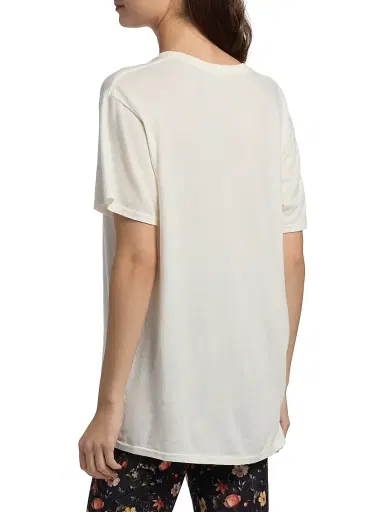 R13 Women's You're Weird Cotton-Cashmere Boyfriend T-Shirt - Ecru White - Size Large | Thumbnail 5