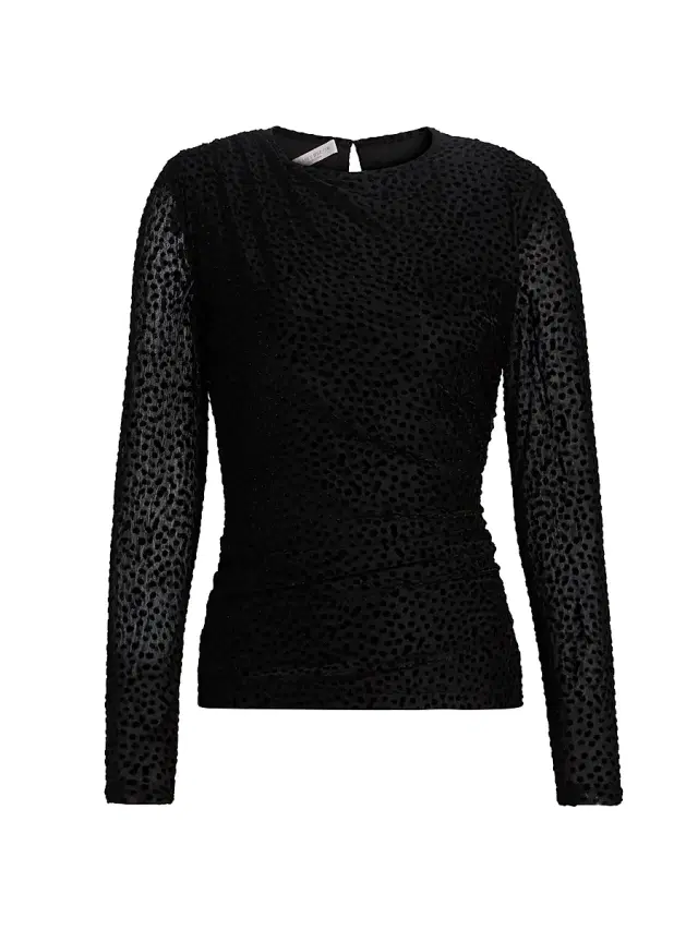 Ramy Brook Women's Larry Polka Dot Top - Black Dot