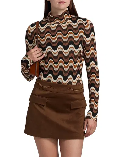 Ramy Brook Women's Swirl Prudence Geometric Top - Black Multi | Thumbnail 3