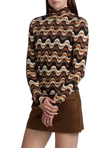 Ramy Brook Women's Swirl Prudence Geometric Top - Black Multi | Thumbnail 4