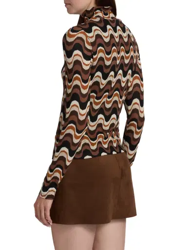Ramy Brook Women's Swirl Prudence Geometric Top - Black Multi | Thumbnail 5