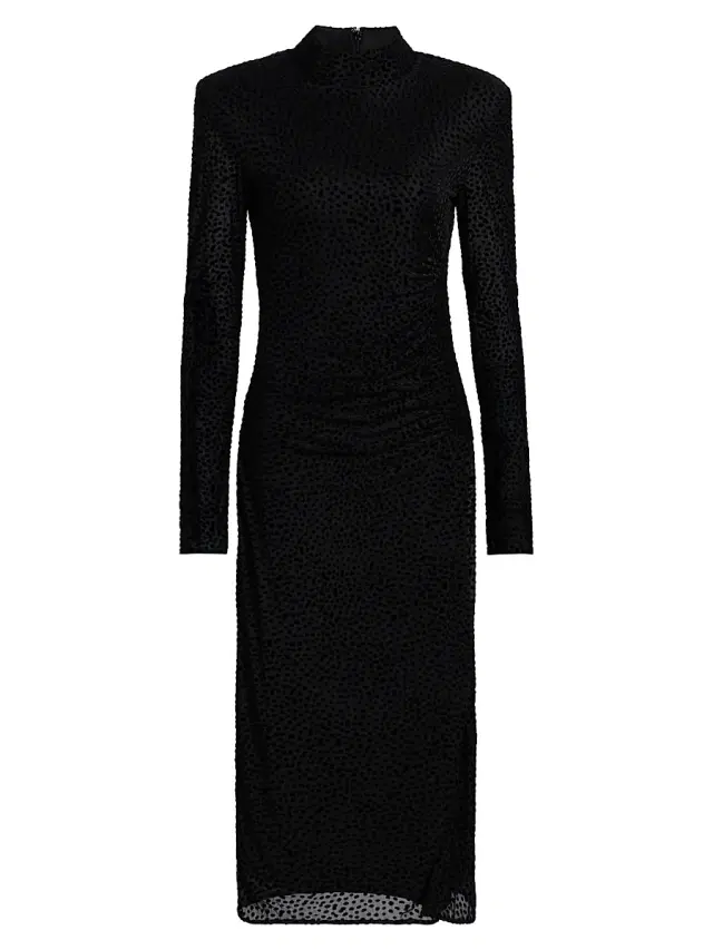 Ramy Brook Women's Dot Eveline Polka Dot Midi-Dress - Black Dot