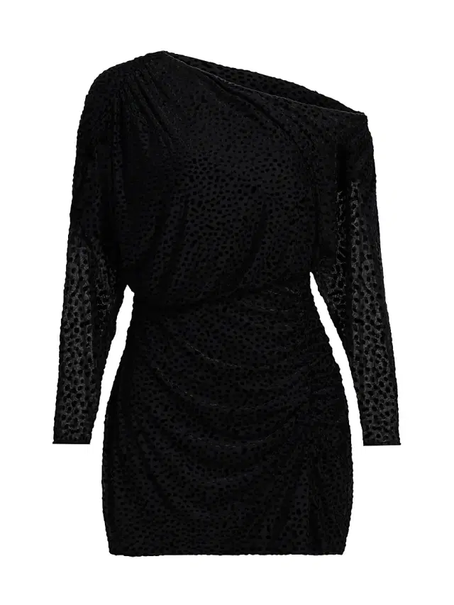 Ramy Brook Women's Lawrence Polka Dot One-Shoulder Minidress - Black Dot