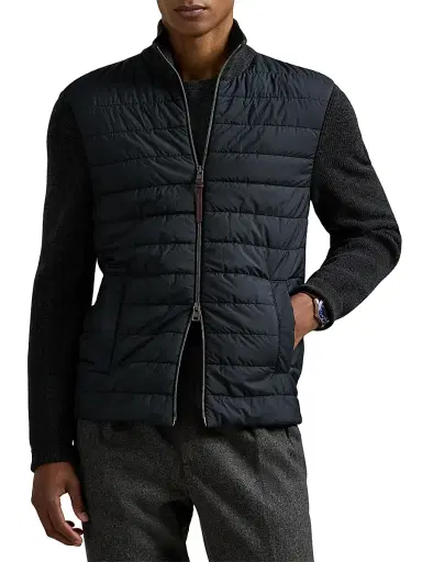 Polo Ralph Lauren Men's Merino Wool Quilted Zip-Front Jacket | Thumbnail 3 Polo Ralph Lauren Men's Merino Wool Quilted Zip-Front Jacket | Thumbnail 3