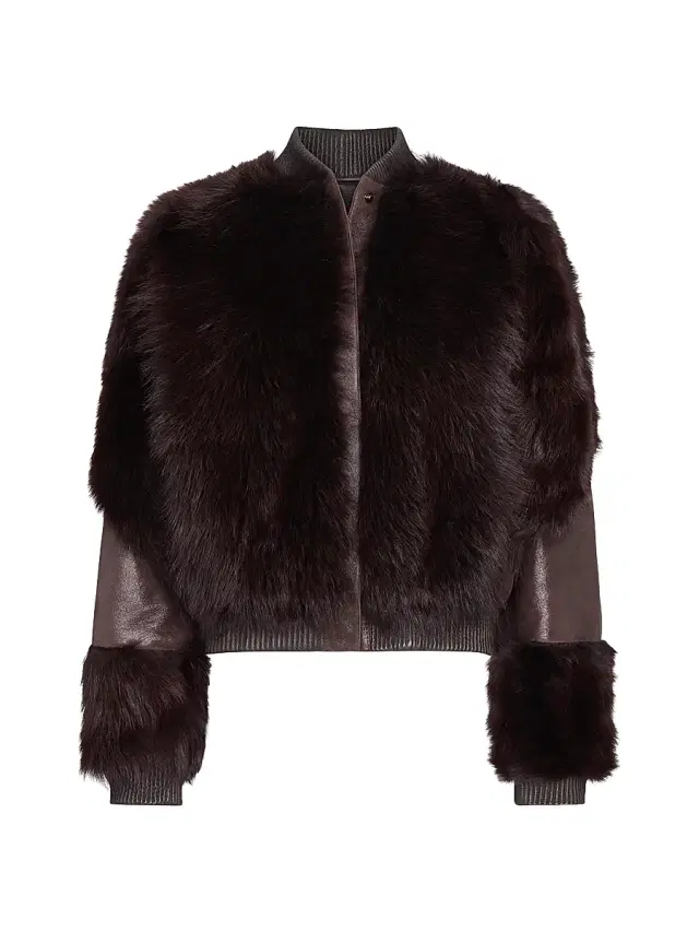 Women's Marnie Leather & Shearling Jacket - Red Wine