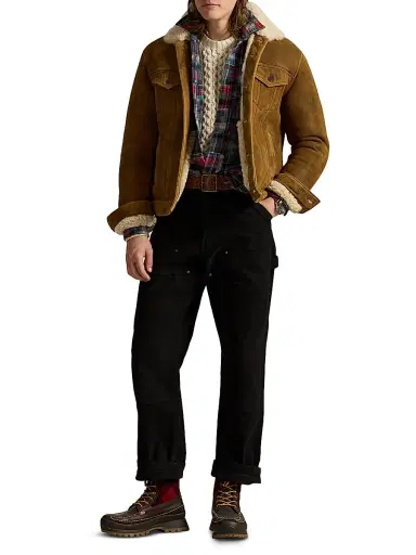 Polo Ralph Lauren Men's Merino Shearling Button-Down Jacket - Soft Brown | Thumbnail 2 Polo Ralph Lauren Men's Merino Shearling Button-Down Jacket - Soft Brown | Thumbnail 2