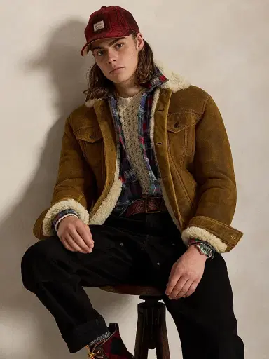 Polo Ralph Lauren Men's Merino Shearling Button-Down Jacket - Soft Brown | Thumbnail 5 Polo Ralph Lauren Men's Merino Shearling Button-Down Jacket - Soft Brown | Thumbnail 5