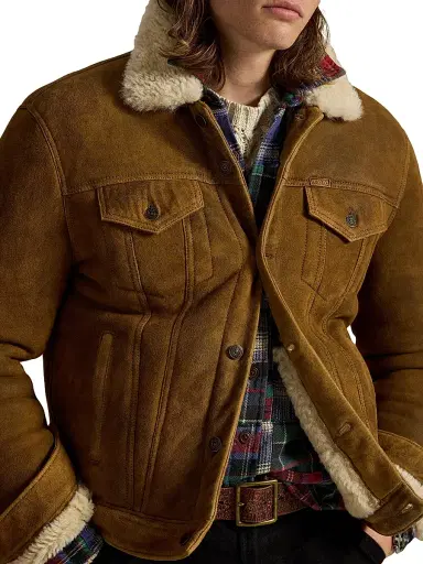 Polo Ralph Lauren Men's Merino Shearling Button-Down Jacket - Soft Brown | Thumbnail 6 Polo Ralph Lauren Men's Merino Shearling Button-Down Jacket - Soft Brown | Thumbnail 6