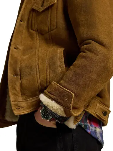 Polo Ralph Lauren Men's Merino Shearling Button-Down Jacket - Soft Brown | Thumbnail 7 Polo Ralph Lauren Men's Merino Shearling Button-Down Jacket - Soft Brown | Thumbnail 7