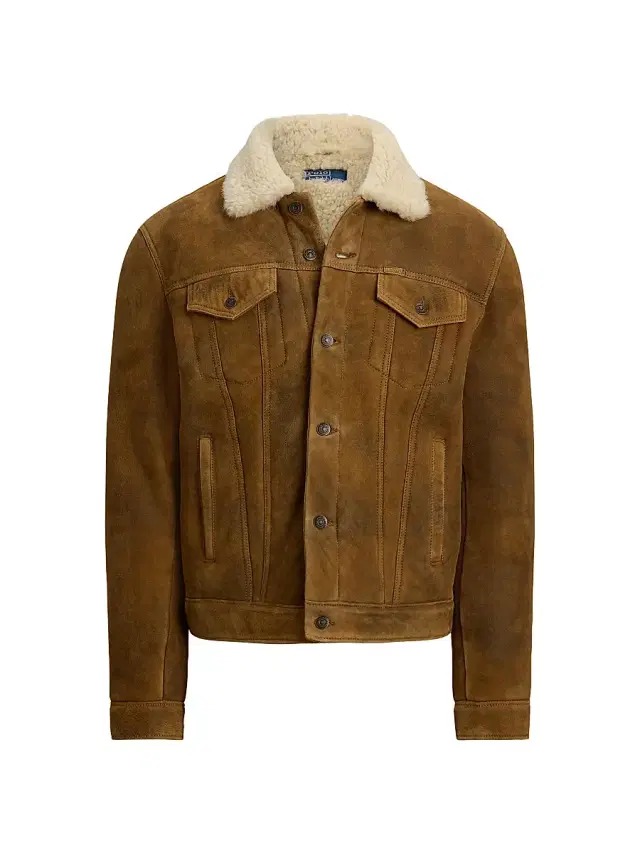 Polo Ralph Lauren Men's Merino Shearling Button-Down Jacket - Soft Brown