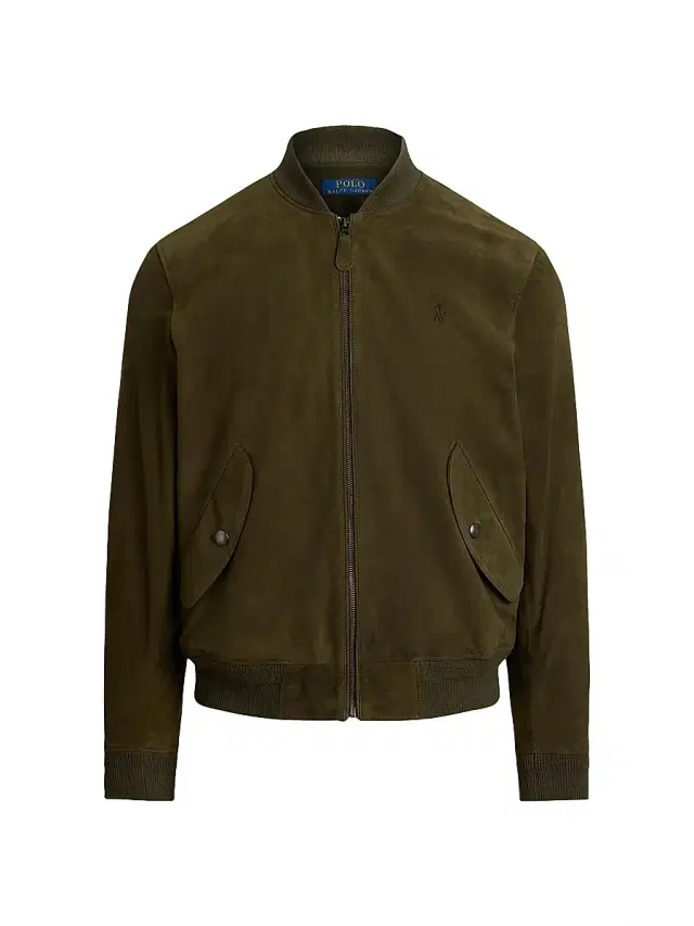 Polo Ralph Lauren Men's Suede Zip-Front Bomber Jacket - Dark Loden