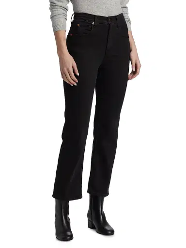 Jamie Haller Women's Kenickie Mid-Rise Ankle Jeans - Washed Black | Thumbnail 4 Jamie Haller Women's Kenickie Mid-Rise Ankle Jeans - Washed Black | Thumbnail 4