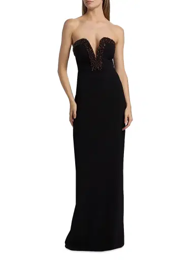 Halston Women's Ila Embellished Strapless Gown - Black - Size 6 | Thumbnail 3 Halston Women's Ila Embellished Strapless Gown - Black - Size 6 | Thumbnail 3