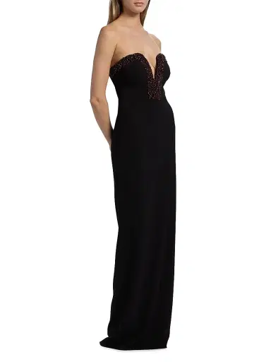Halston Women's Ila Embellished Strapless Gown - Black - Size 6 | Thumbnail 4 Halston Women's Ila Embellished Strapless Gown - Black - Size 6 | Thumbnail 4