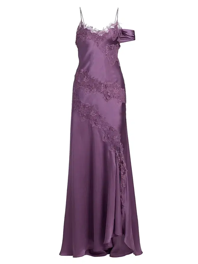 AMUR Women's Reese Cascade Lace Gown - Violet Daze