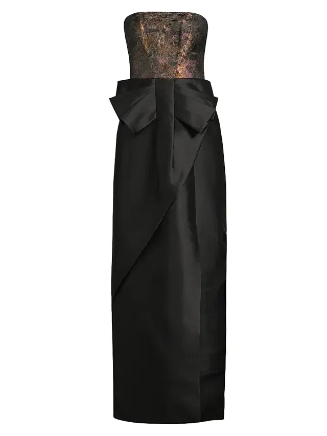 Kay Unger Women's Vanessa Metallic Strapless Column Gown - Carbon Multi