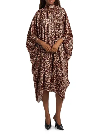 AZEEZA Women's Raini Leopard-Print Satin Midi-Dress - Leopard - Size XL | Thumbnail 2 AZEEZA Women's Raini Leopard-Print Satin Midi-Dress - Leopard - Size XL | Thumbnail 2