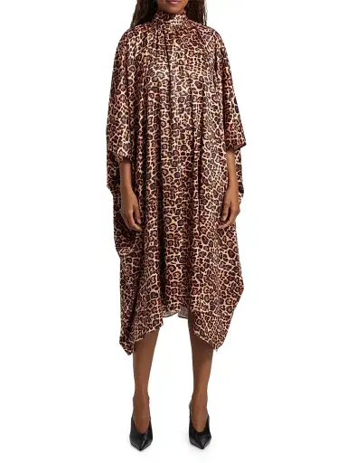 AZEEZA Women's Raini Leopard-Print Satin Midi-Dress - Leopard - Size XL | Thumbnail 3 AZEEZA Women's Raini Leopard-Print Satin Midi-Dress - Leopard - Size XL | Thumbnail 3